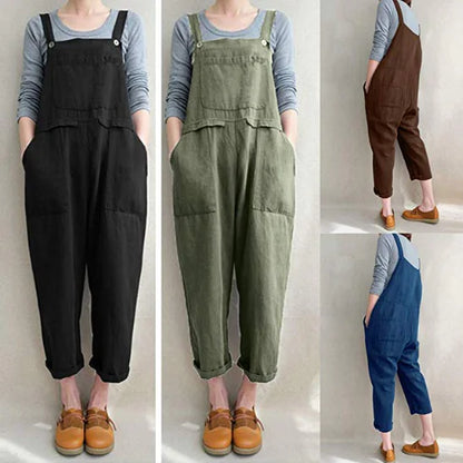Cotton Linen Overall Jumpsuit