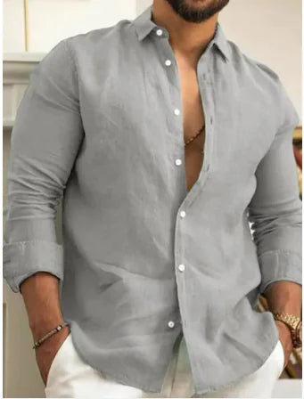 Men's Casual Cotton Linen Shirt