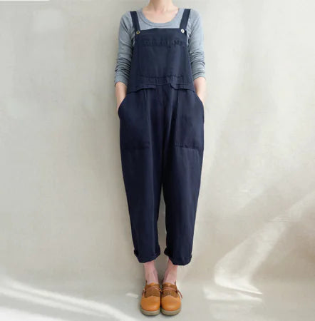 Cotton Linen Overall Jumpsuit