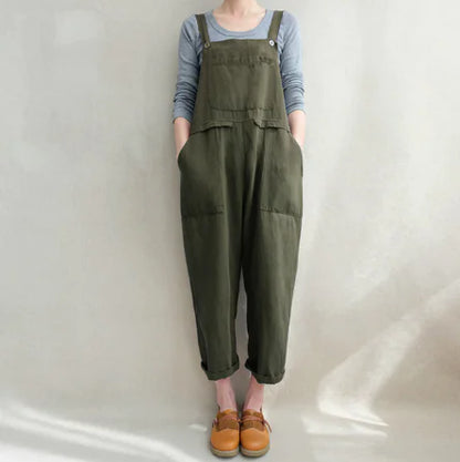Cotton Linen Overall Jumpsuit