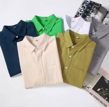Men's Linen Lapel Shirt