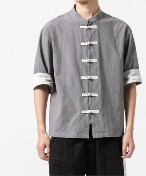 Chinese Style Linen Short Sleeve Shirt