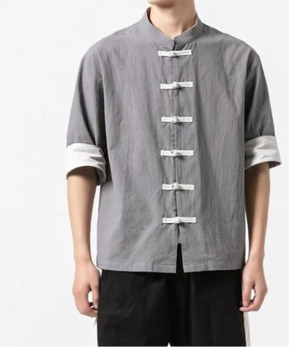 Chinese Style Linen Short Sleeve Shirt