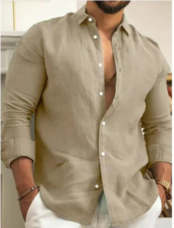 Men's Casual Cotton Linen Shirt