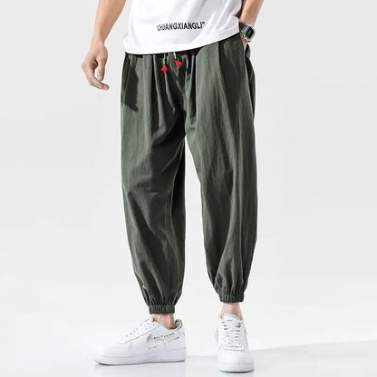 Cropped Loose Linen Casual Pants