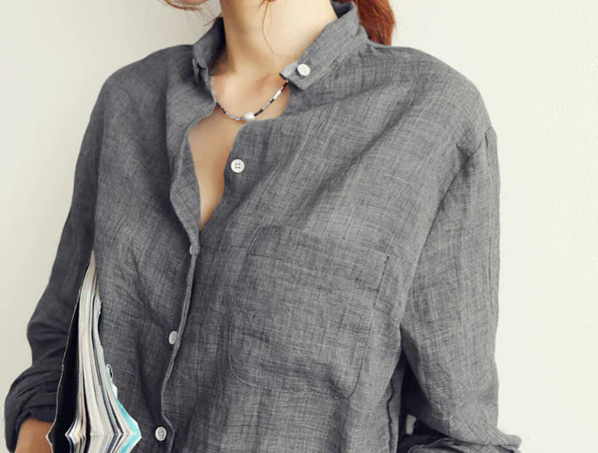 Casual Cotton-Linen Blend Shirt