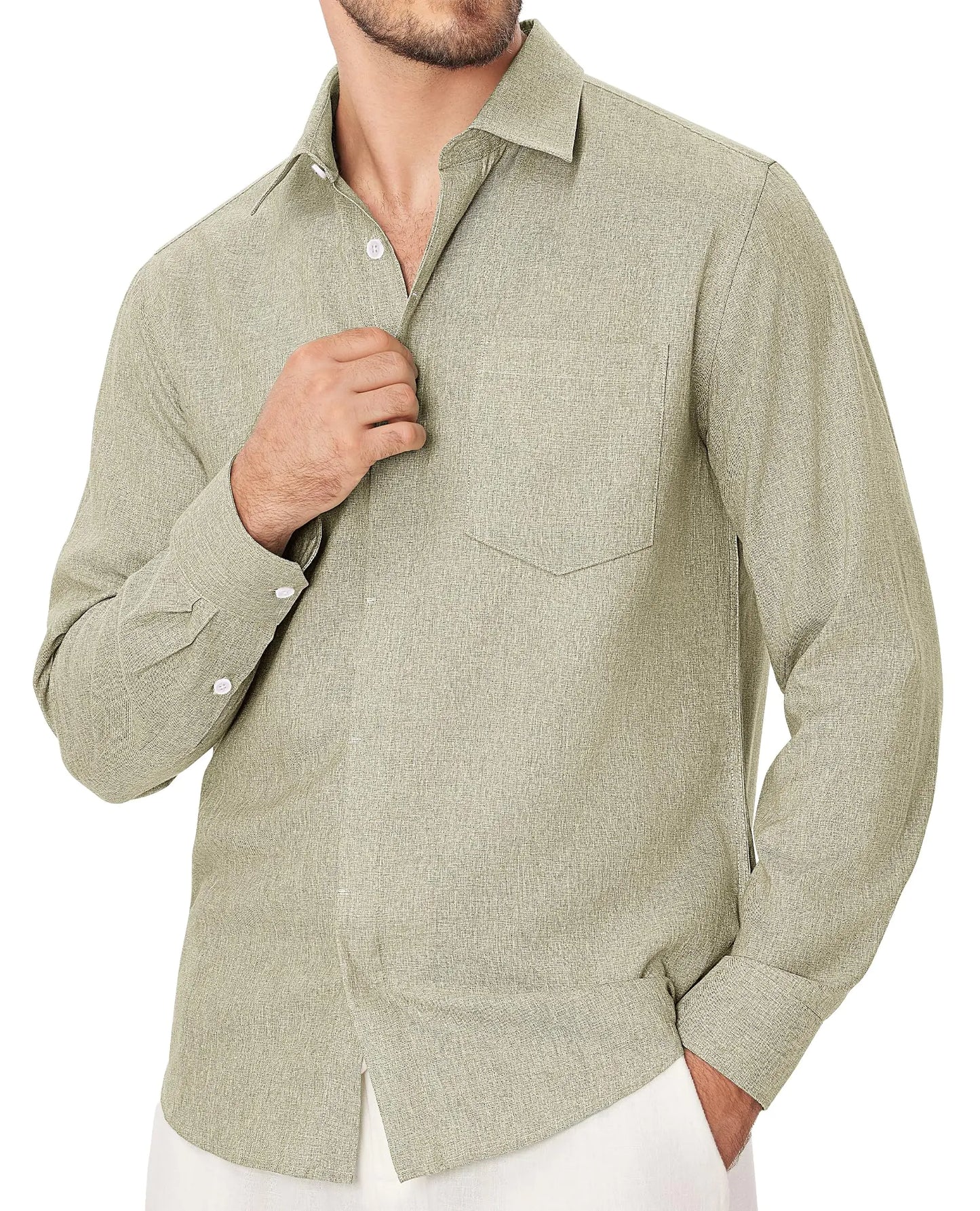 Lionardo Khaki Linen Dress Shirt