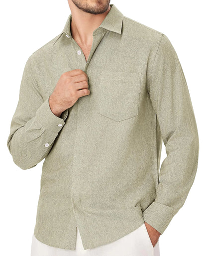 Lionardo Khaki Linen Dress Shirt