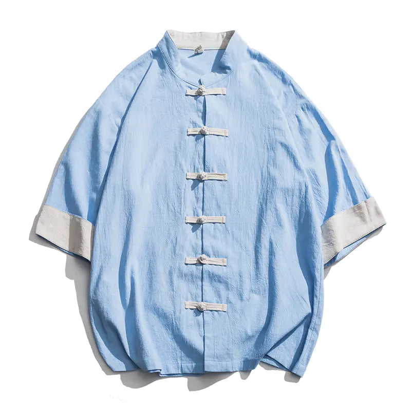 Chinese Style Linen Short Sleeve Shirt