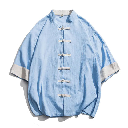 Chinese Style Linen Short Sleeve Shirt