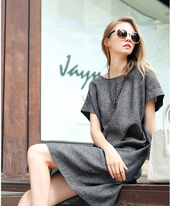 Chic Cotton-Linen Blend Dress