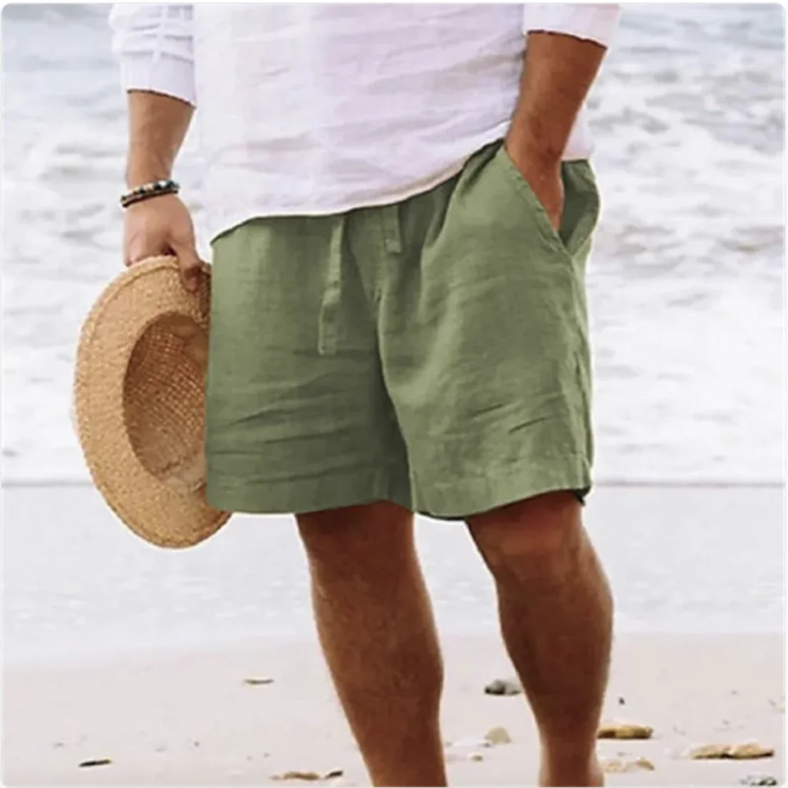 Men's Cotton Linen Summer Shorts