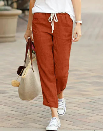 Cotton Linen Drawstring Pants