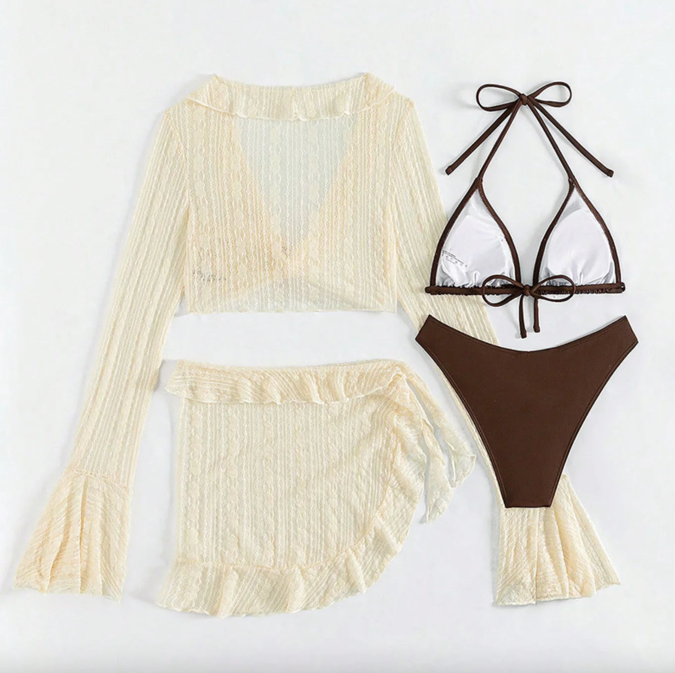 Long Sleeve Bikini Swimsuit Set