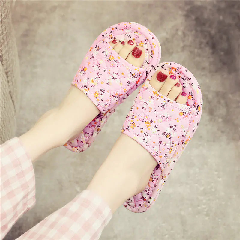 Japanese Style Linen Cloth Slippers