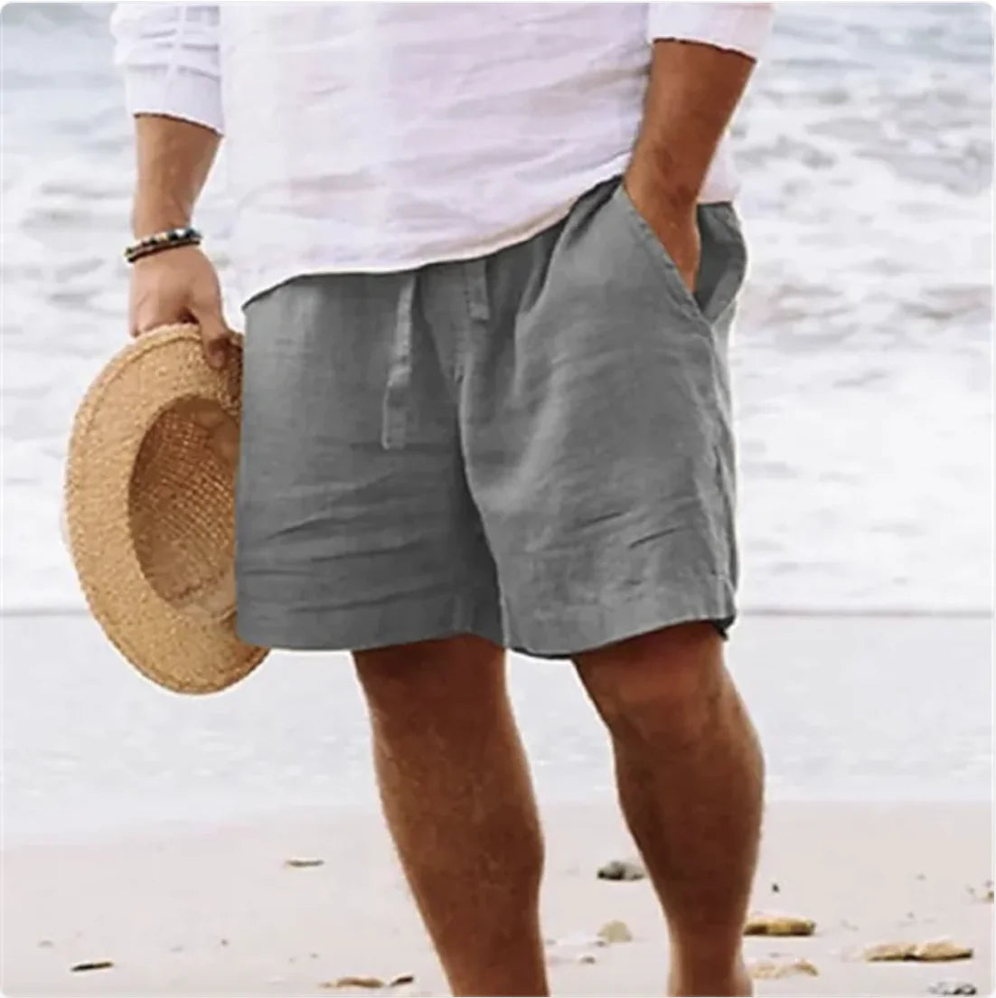 Men's Cotton Linen Summer Shorts