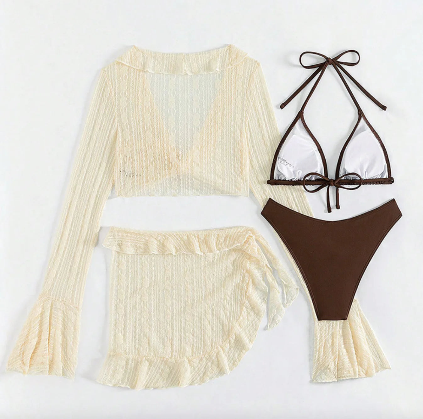 Long Sleeve Bikini Swimsuit Set