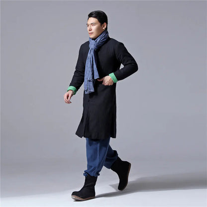 Chic Cotton-Linen Blend Trench Gown