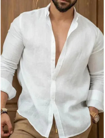 Men's Casual Cotton Linen Shirt