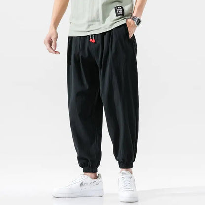 Cropped Loose Linen Casual Pants