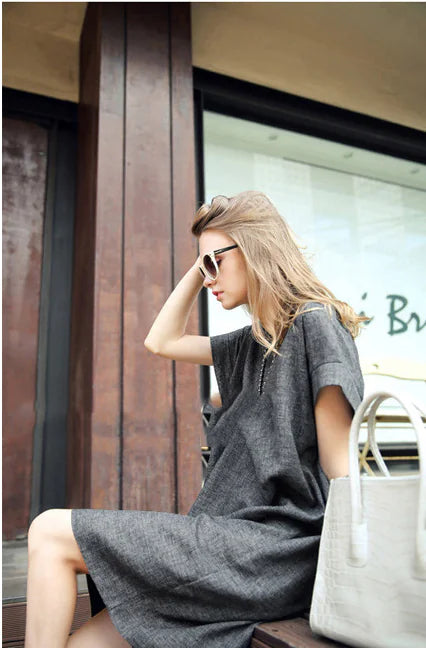 Chic Cotton-Linen Blend Dress