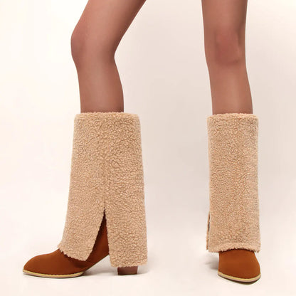 Cozy High-Heel Trouser Boots