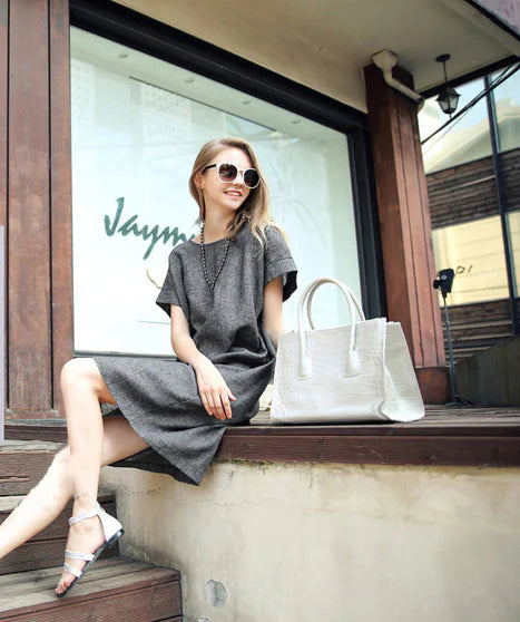 Chic Cotton-Linen Blend Dress