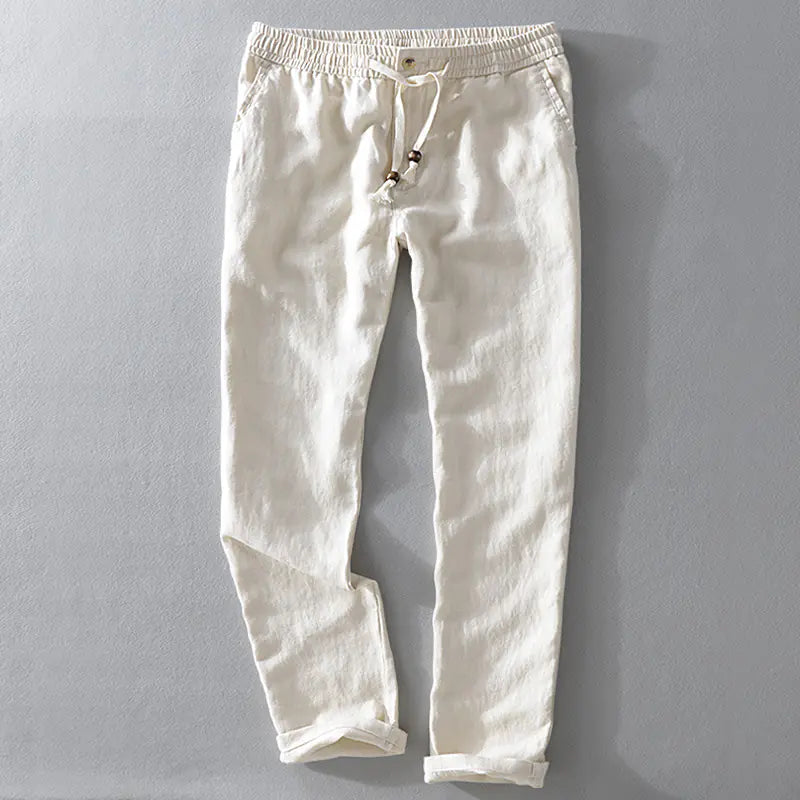 Linen Pants with Loose Thin Elastic Waist