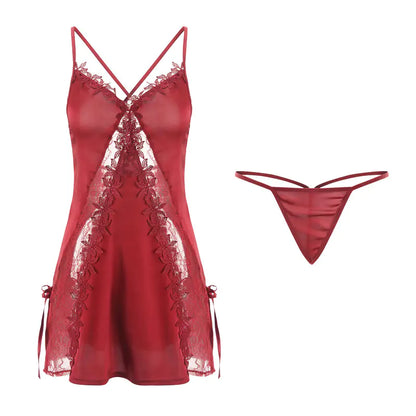 Stylish Velvet Lace Sleep Set