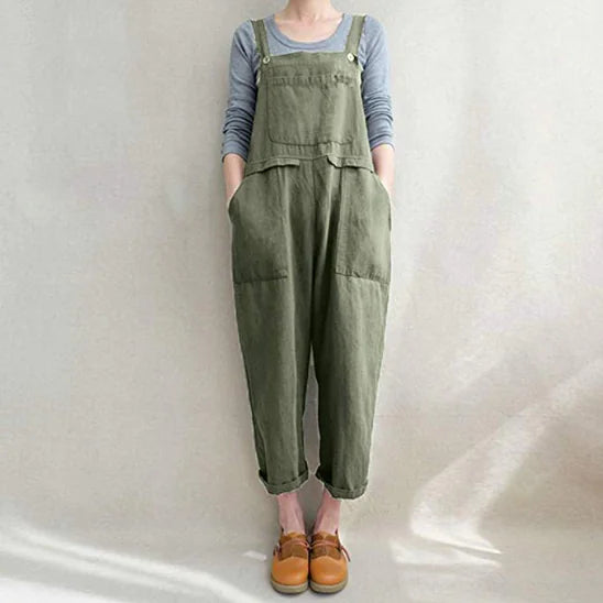 Cotton Linen Overall Jumpsuit