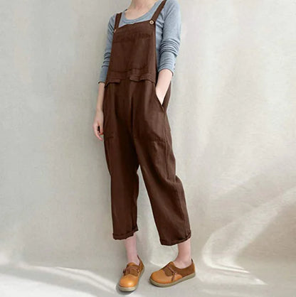 Cotton Linen Overall Jumpsuit