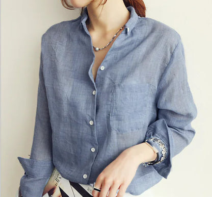 Casual Cotton-Linen Blend Shirt