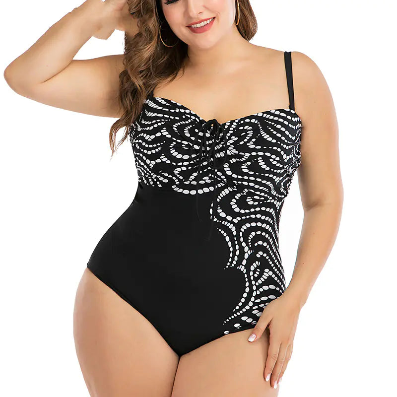 Plus Size Sexy Printed Women's One-Piece Swimsuit