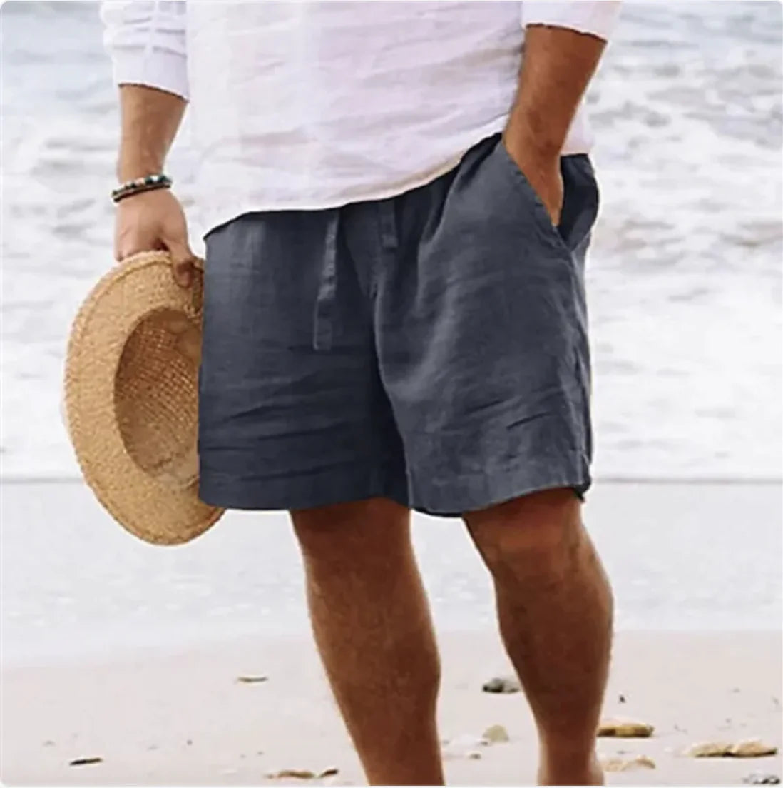 Men's Cotton Linen Summer Shorts