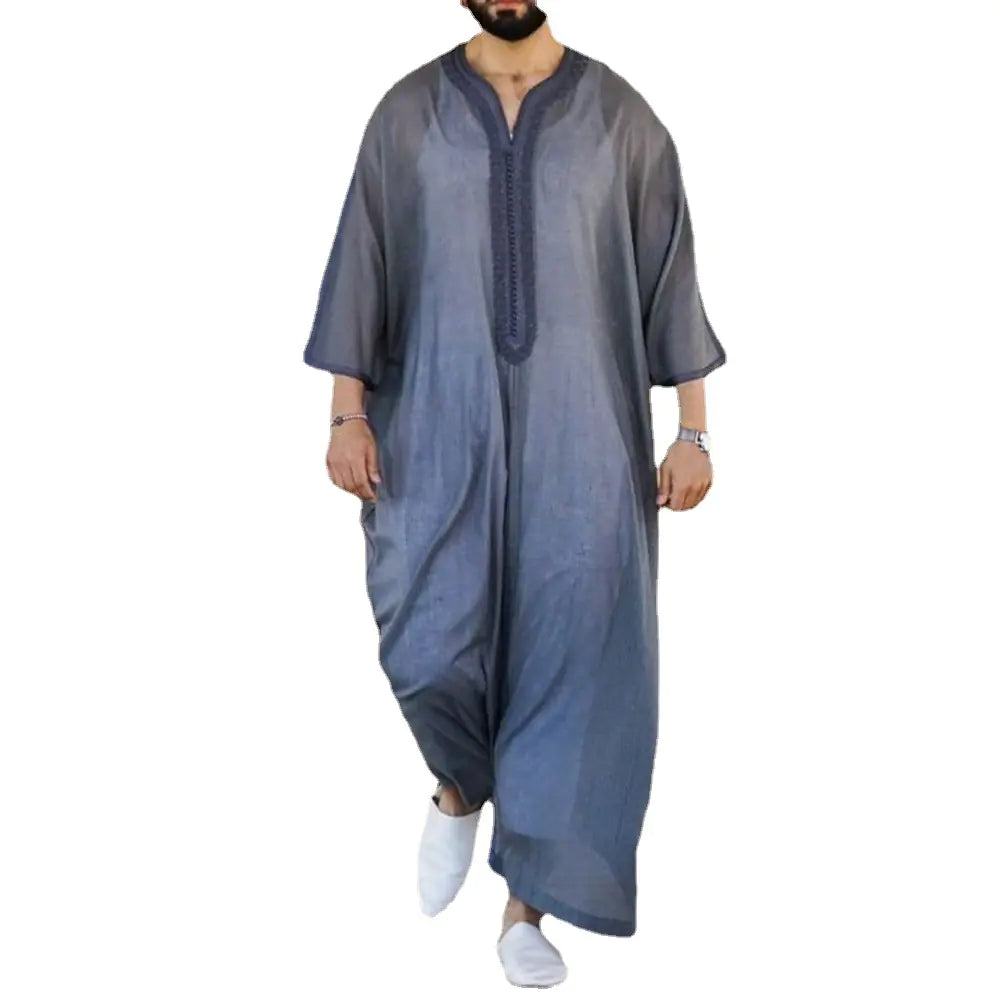 Thin Linen Casual African Style Shirt Robe
