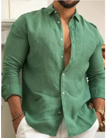 Men's Casual Cotton Linen Shirt