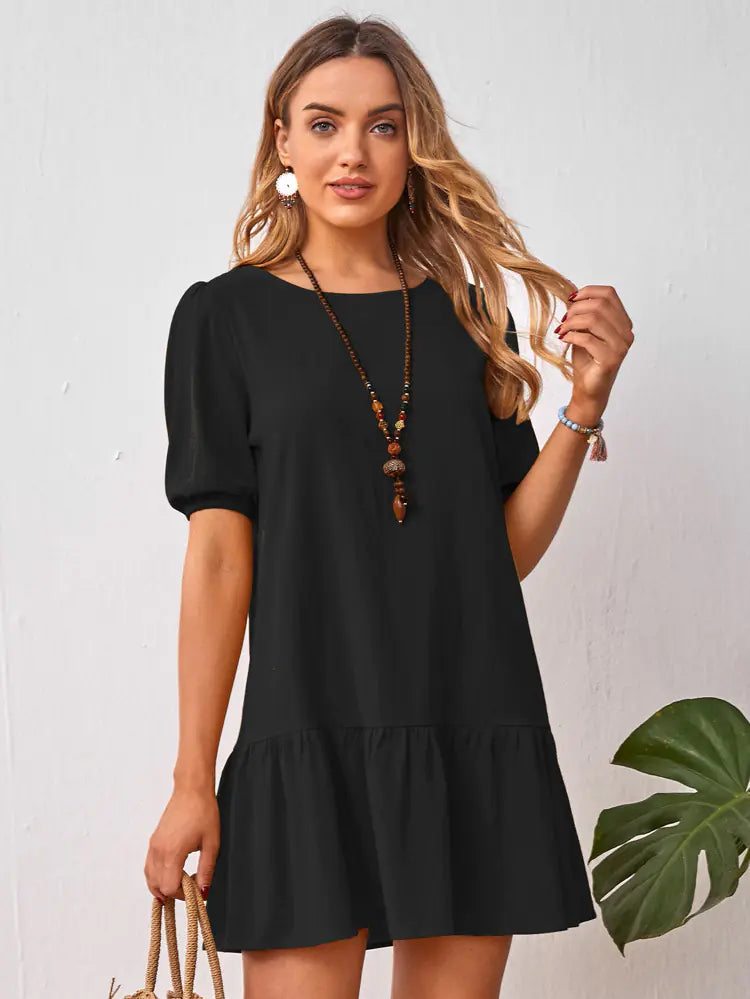 Short Sleeve Cotton Linen Women's Dress