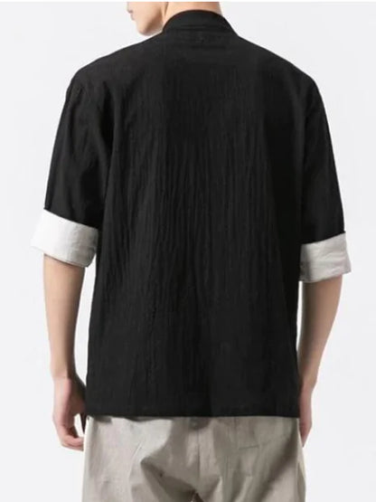 Chinese Style Linen Short Sleeve Shirt