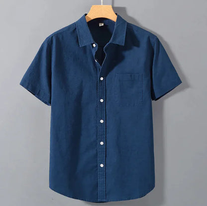 Men's Linen Lapel Shirt