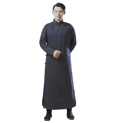 Striped Cotton and Linen Gown