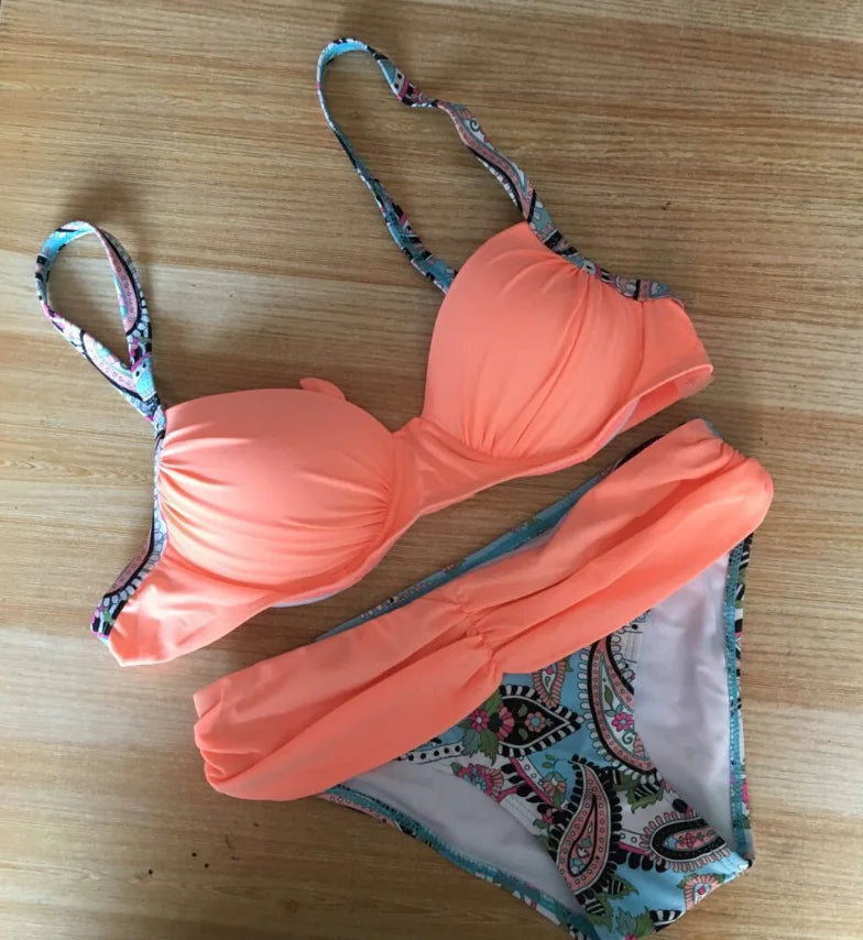 Candy Color Bikini Swimsuit Set