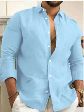 Men's Casual Cotton Linen Shirt