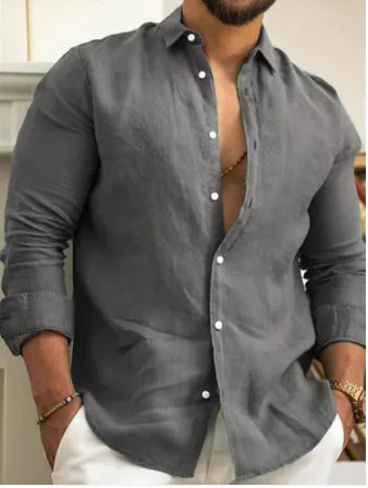 Men's Casual Cotton Linen Shirt