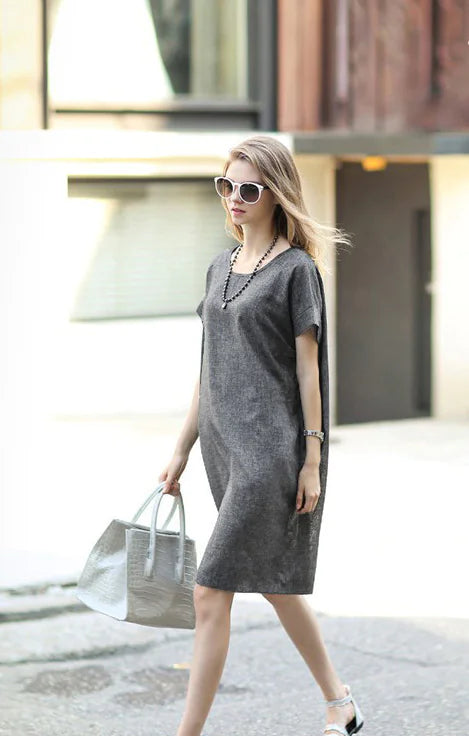 Chic Cotton-Linen Blend Dress