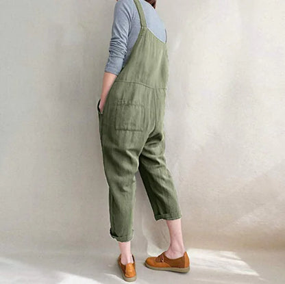 Cotton Linen Overall Jumpsuit