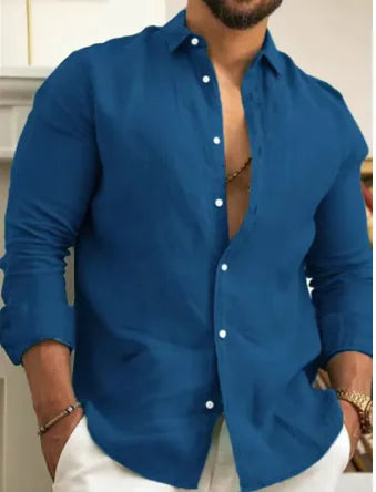 Men's Casual Cotton Linen Shirt