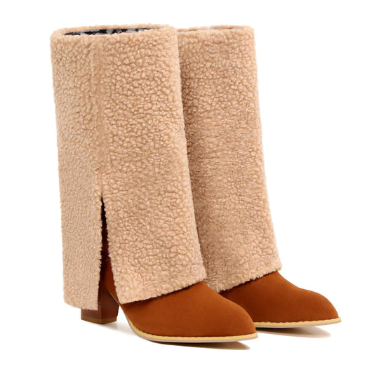 Cozy High-Heel Trouser Boots