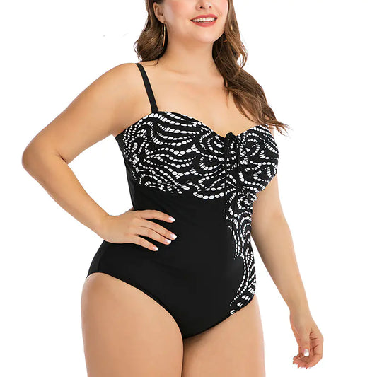 Plus Size Sexy Printed Women's One-Piece Swimsuit