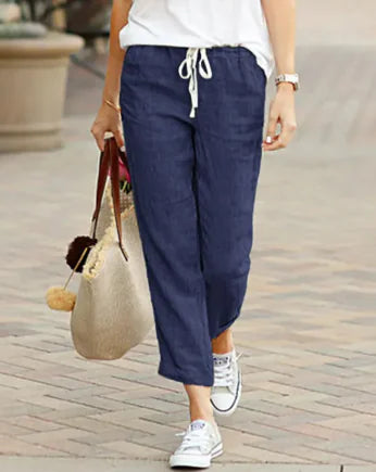 Cotton Linen Drawstring Pants