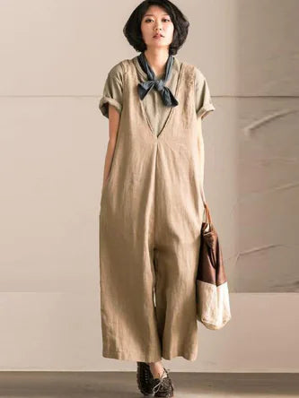 Chic Cotton-Linen Jumpsuit